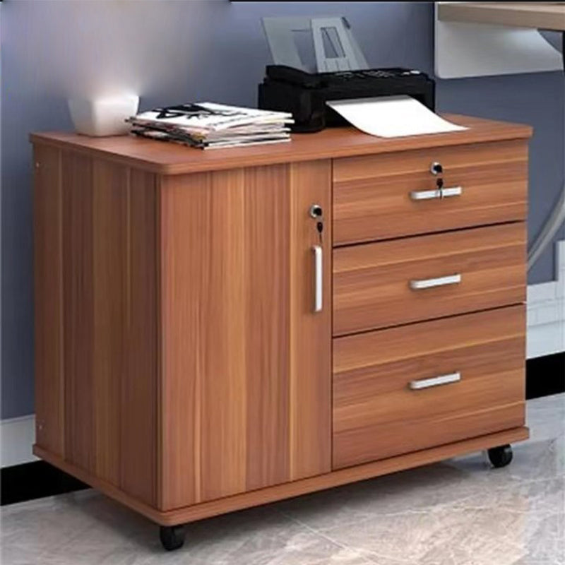 Modern Side Cabinet Wooden Accent Cabinet with 1 Door and 3 Drawers
