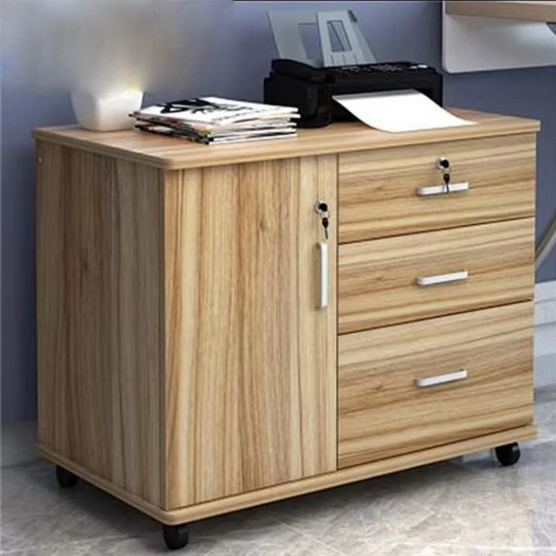 Modern Side Cabinet Wooden Accent Cabinet with 1 Door and 3 Drawers