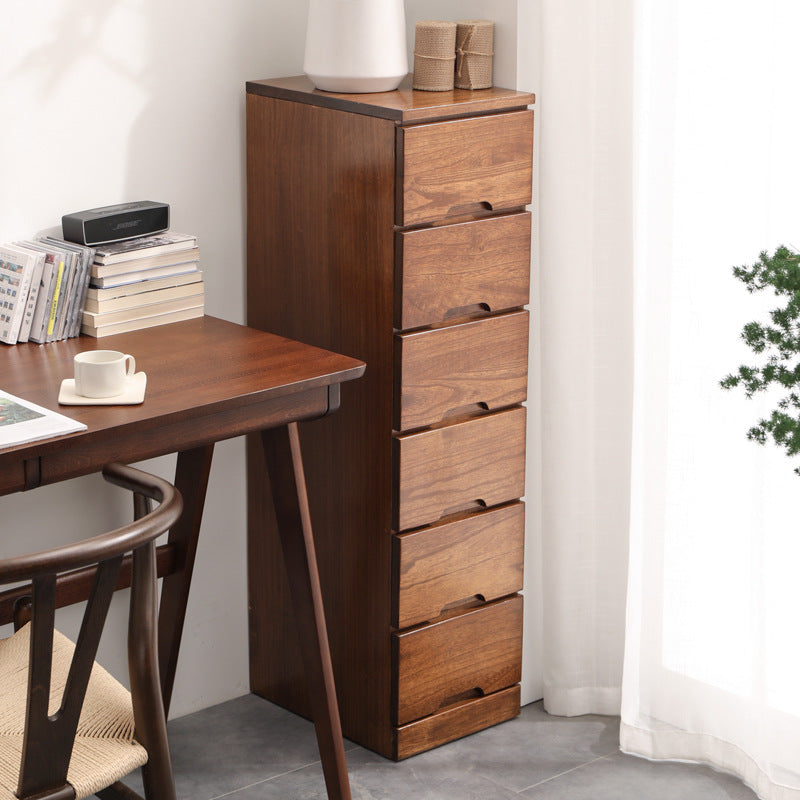 44.09" H Mid-Century Modern Solid Wood Accent Chest with 6 Drawers