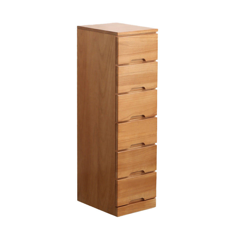 44.09" H Mid-Century Modern Solid Wood Accent Chest with 6 Drawers