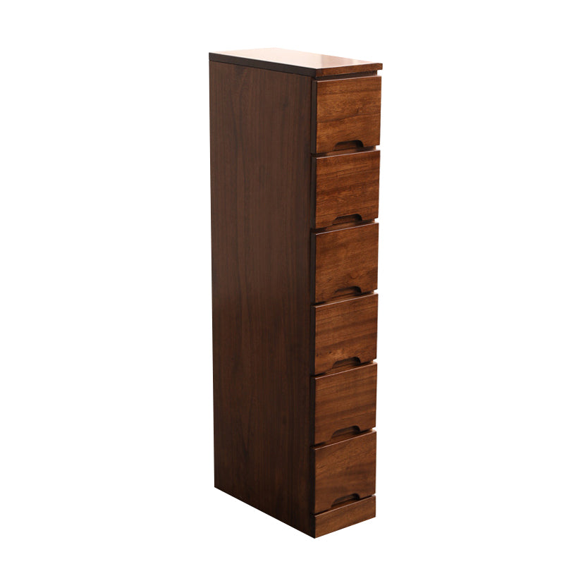 44.09" H Mid-Century Modern Solid Wood Accent Chest with 6 Drawers