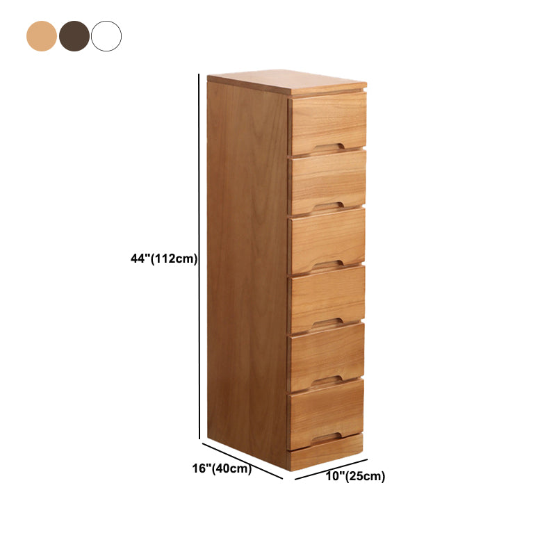 44.09" H Mid-Century Modern Solid Wood Accent Chest with 6 Drawers