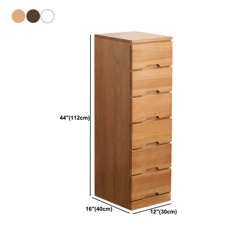 44.09" H Mid-Century Modern Solid Wood Accent Chest with 6 Drawers