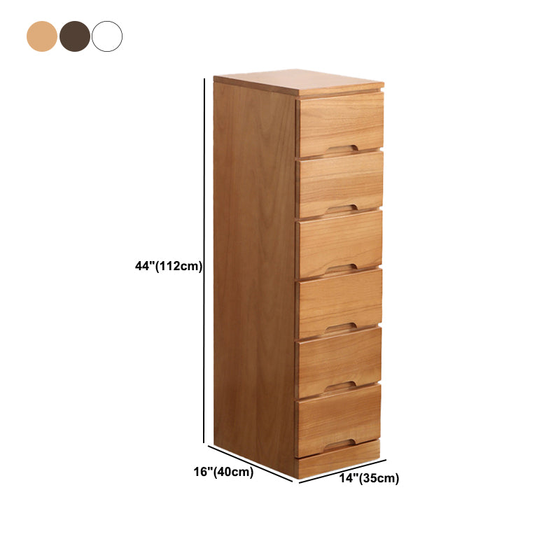 44.09" H Mid-Century Modern Solid Wood Accent Chest with 6 Drawers