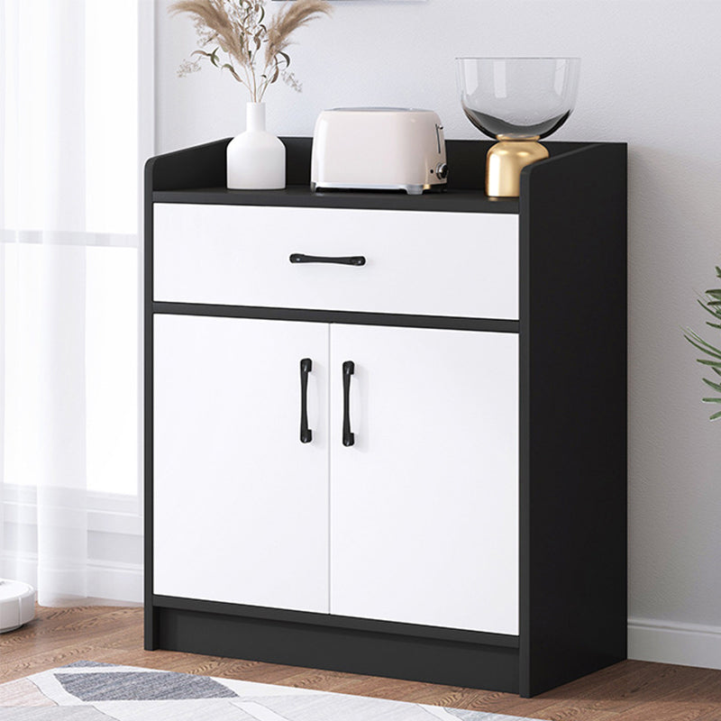 Wood Accent Cabinet with Drawer Contemporary  Rectangle Side Cabinet