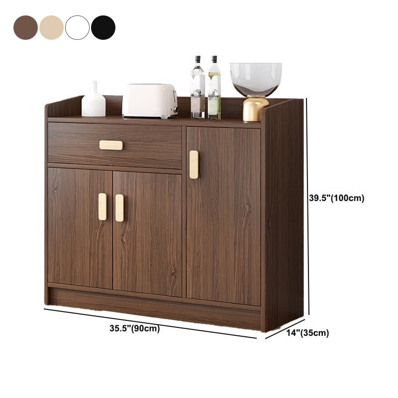 Wood Accent Cabinet with Drawer Contemporary  Rectangle Side Cabinet