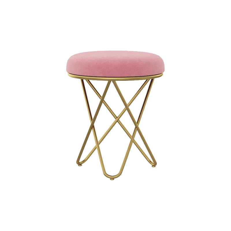 Gorgeous Velvet Pouf Ottoman Pure Color Stain Resistant Round Footstool Ottoman