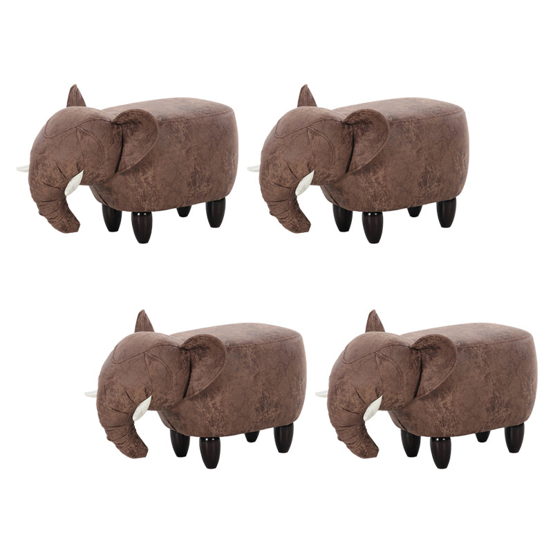 Contemporary Faux Leather Upholstered Ottoman Specialty Shape Pouf