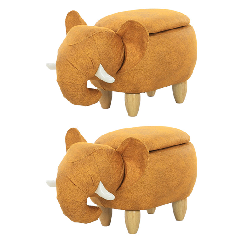 Contemporary Faux Leather Upholstered Ottoman Specialty Shape Pouf