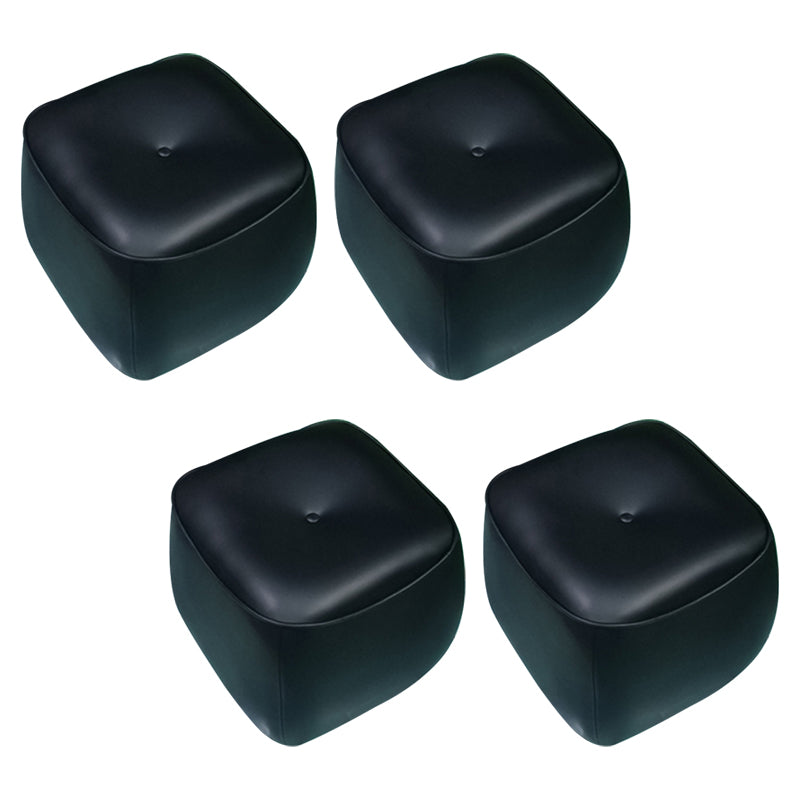 Contemporary Rectangle Shape Pouf PU Leather Upholstered Ottoman