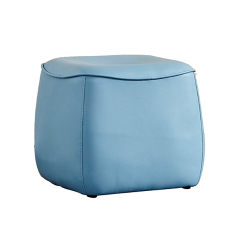 Contemporary Rectangle Shape Pouf PU Leather Upholstered Ottoman