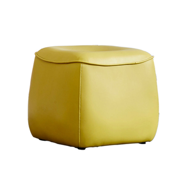 Contemporary Rectangle Shape Pouf PU Leather Upholstered Ottoman