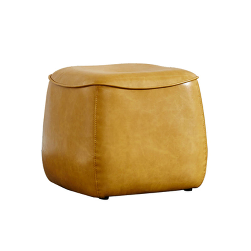 Contemporary Rectangle Shape Pouf PU Leather Upholstered Ottoman