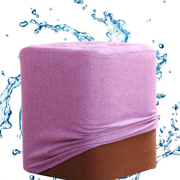 Contemporary Linen Upholstered Ottoman Rectangle/Square Shape Pouf