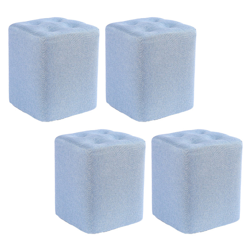 Contemporary Linen Upholstered Ottoman Rectangle/Square Shape Pouf