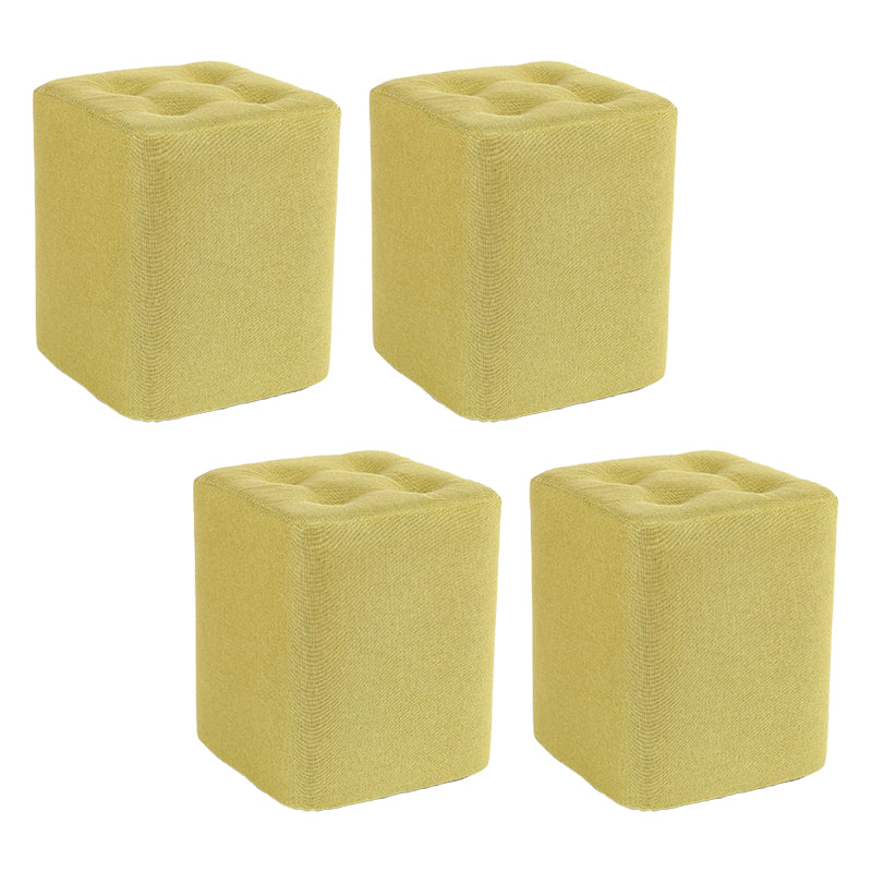 Contemporary Linen Upholstered Ottoman Rectangle/Square Shape Pouf