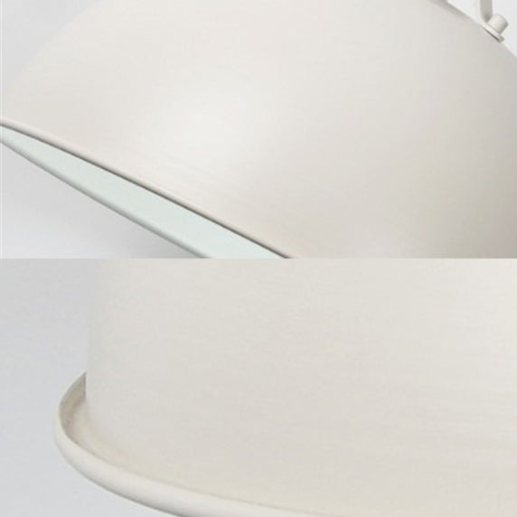 16"/19.5" W 1 Light Pendant Lighting with Dome Shade Metal Industrial Dining Room Hanging Ceiling Light in Black/White