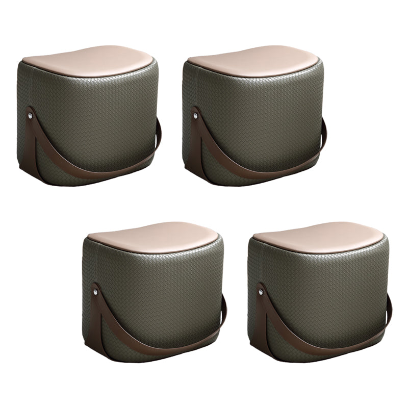 Contemporary Faux Leather Upholstered Ottoman Rectangle Standard