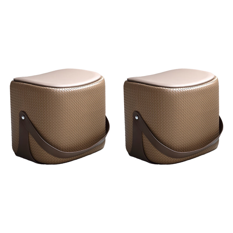 Contemporary Faux Leather Upholstered Ottoman Rectangle Standard