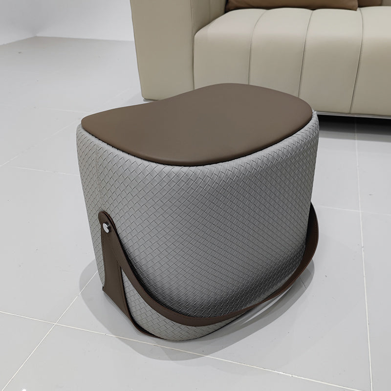 Contemporary Faux Leather Upholstered Ottoman Rectangle Standard
