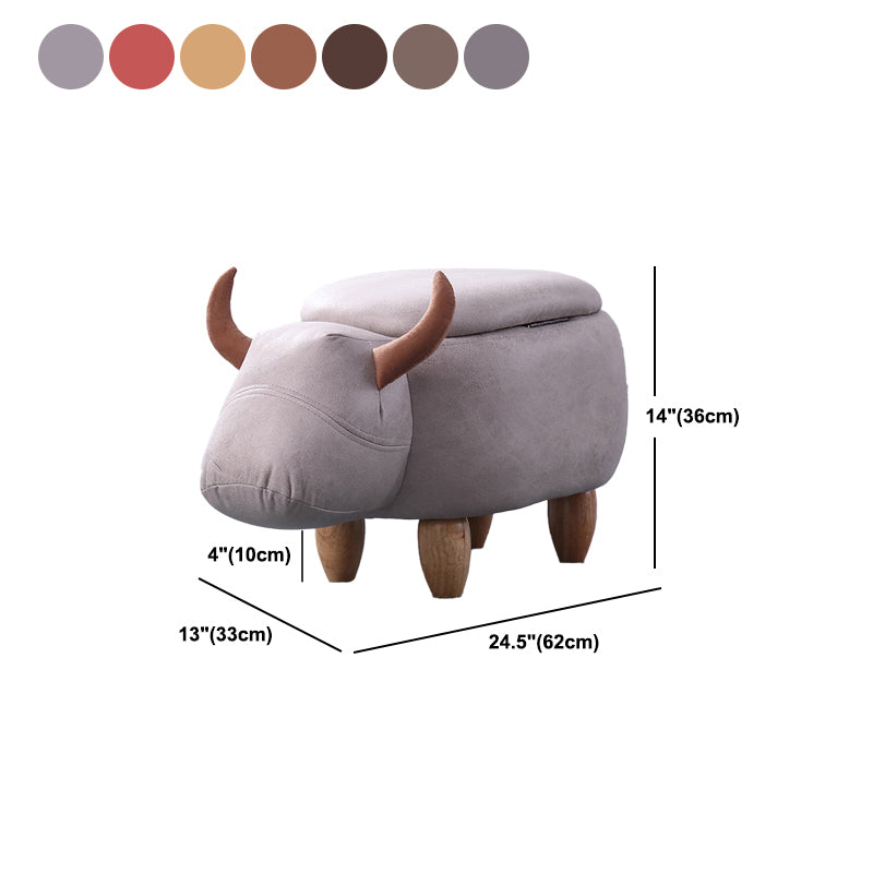 Contemporary Standard Ottoman with Upholstered Faux Leather Top Pouf