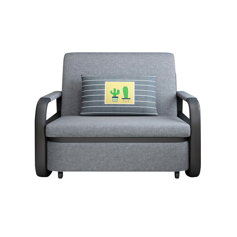 Linen Square Arm Sofa Bed 35.43" Wide  Contemporary Convertible Sofa