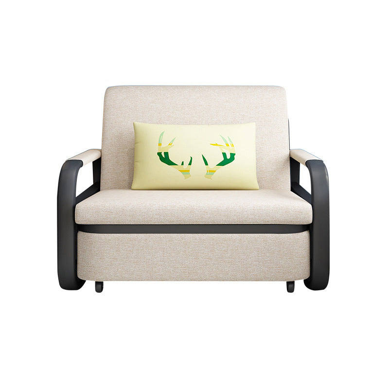 Linen Square Arm Sofa Bed 35.43" Wide  Contemporary Convertible Sofa