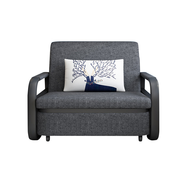 Linen Square Arm Sofa Bed 35.43" Wide  Contemporary Convertible Sofa
