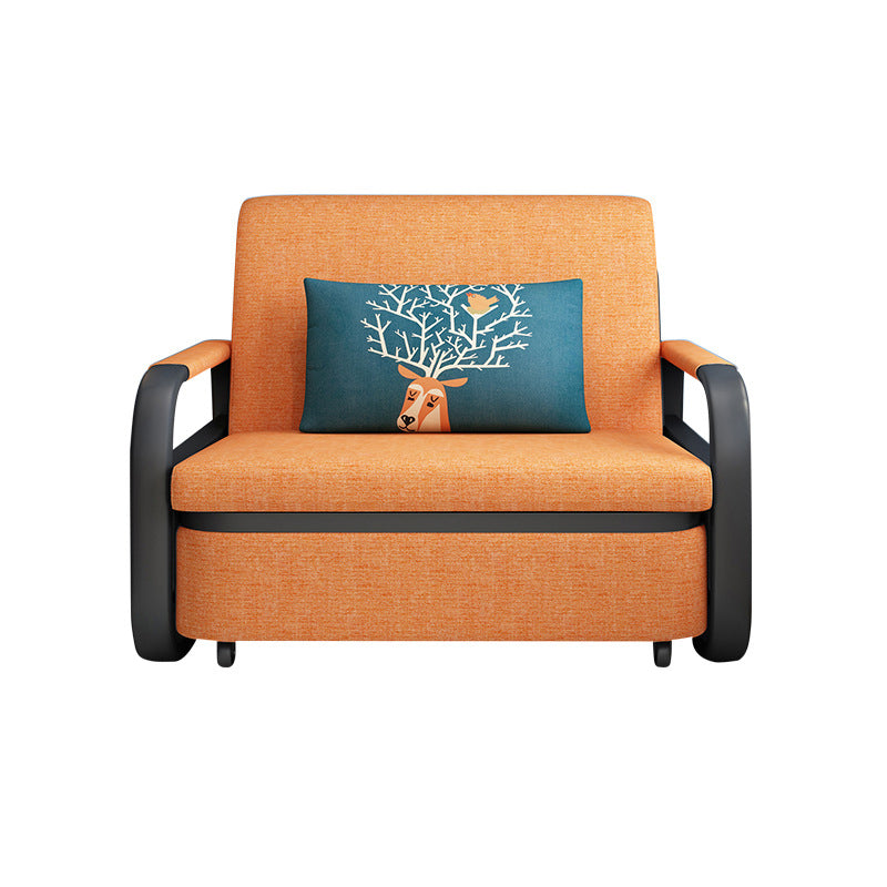 Linen Square Arm Sofa Bed 35.43" Wide  Contemporary Convertible Sofa