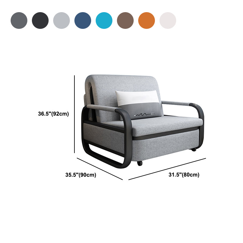 Linen Square Arm Sofa Bed 35.43" Wide  Contemporary Convertible Sofa