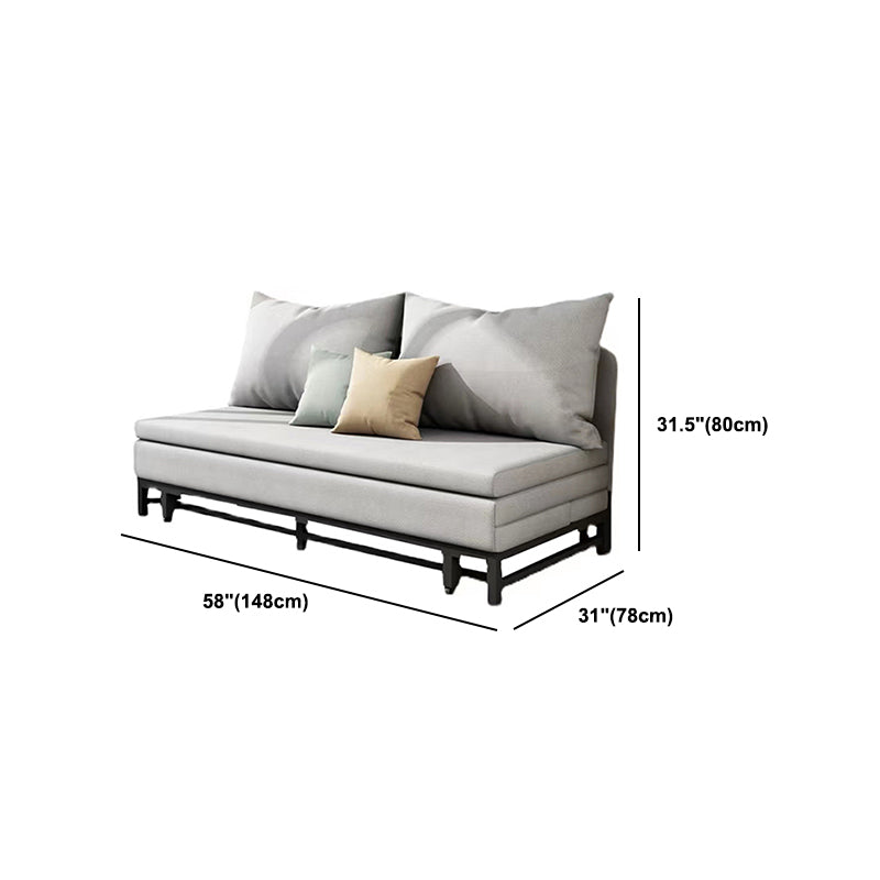 30.70" Wide Linen Armless Sofa Contemporary Convertible Sofa Bed