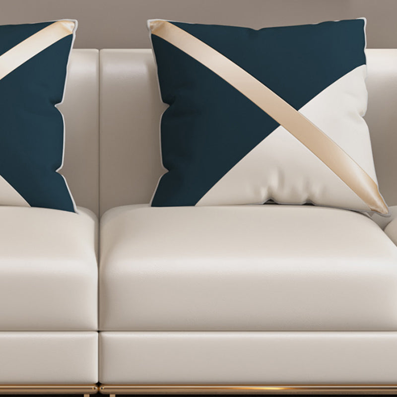 33.46" Wide Tuxedo Arm Sofa White Standard Sofa for Living Room