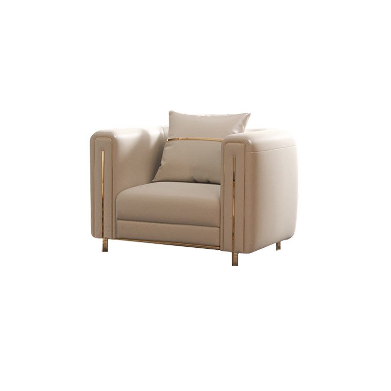 33.46" Wide Tuxedo Arm Sofa White Standard Sofa for Living Room