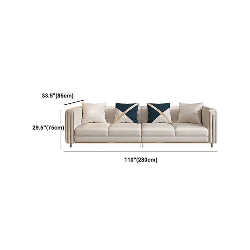 33.46" Wide Tuxedo Arm Sofa White Standard Sofa for Living Room
