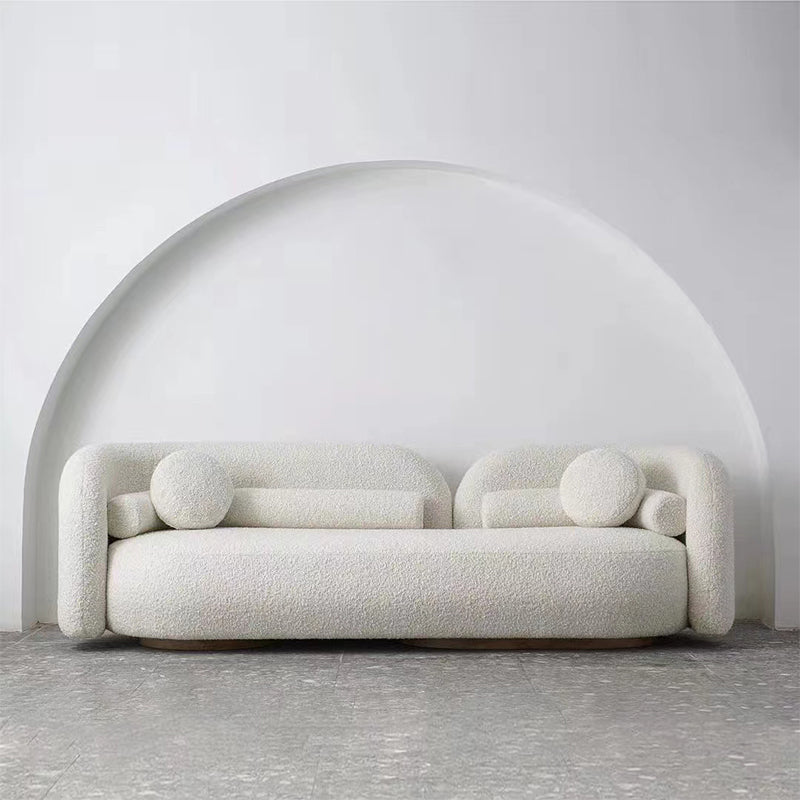 Contemporary Tuxedo Arm Sofa Wool 33.46 inch Wide Sofa for Living Room
