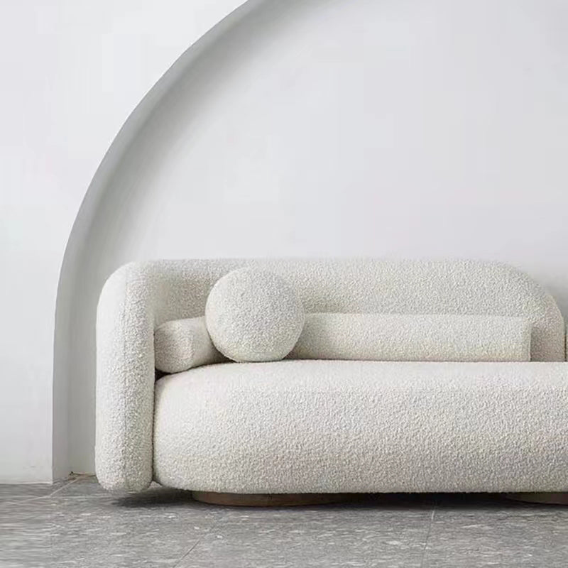 Contemporary Tuxedo Arm Sofa Wool 33.46 inch Wide Sofa for Living Room