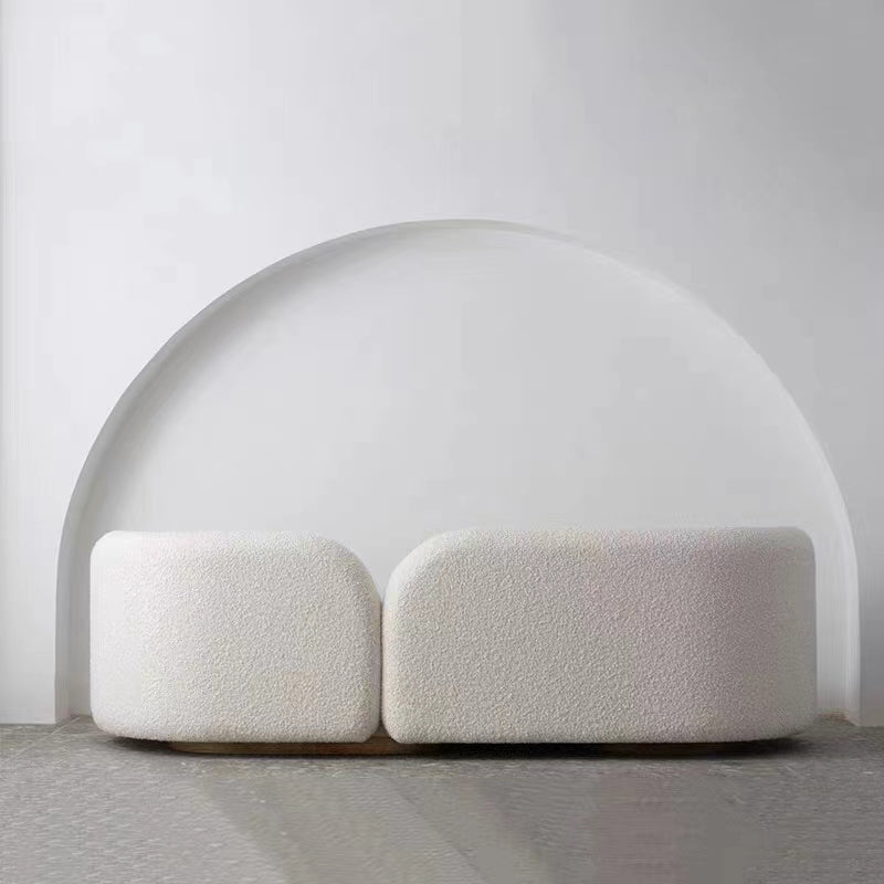 Contemporary Tuxedo Arm Sofa Wool 33.46 inch Wide Sofa for Living Room