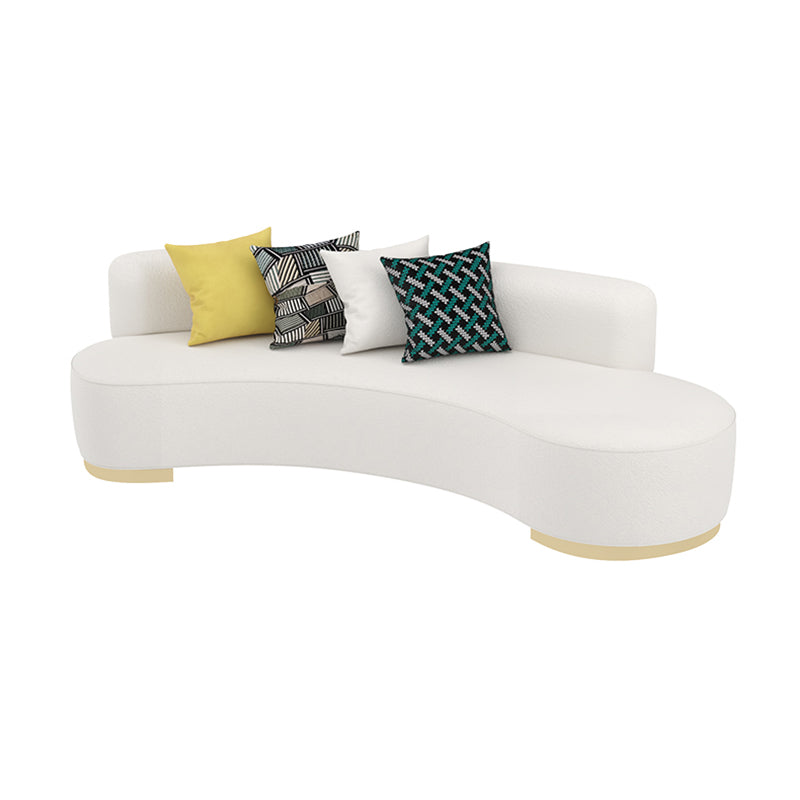 Contemporary Wool Sofa Armless Tight Back Sofa in Beige For Living Room