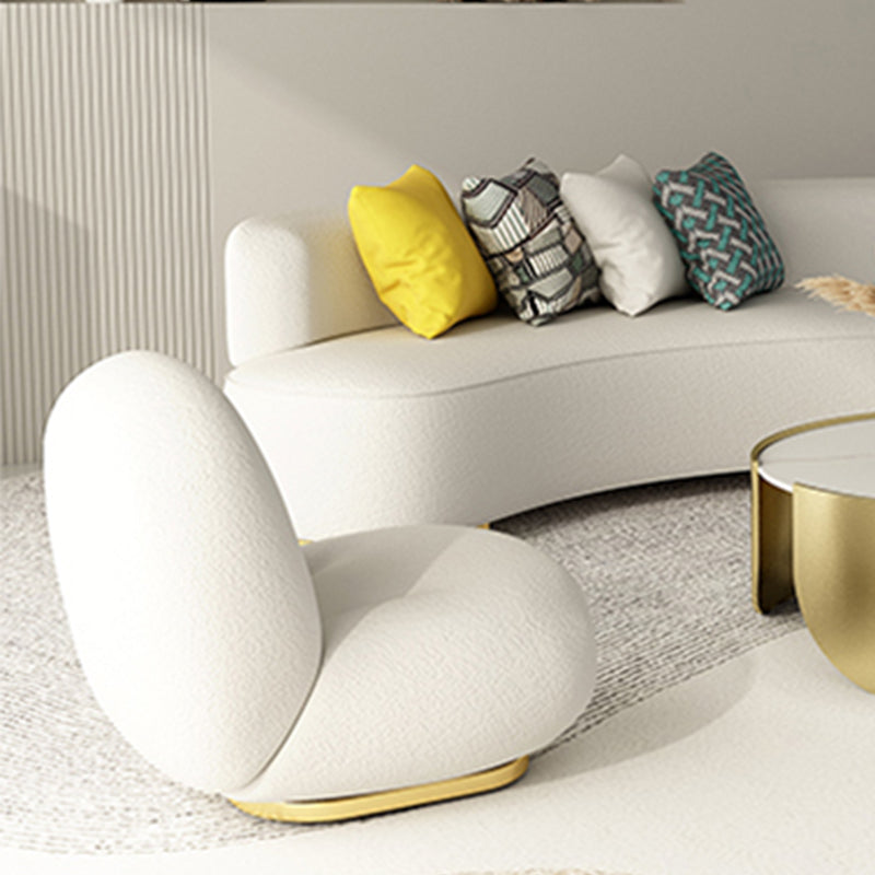 Contemporary Wool Sofa Armless Tight Back Sofa in Beige For Living Room