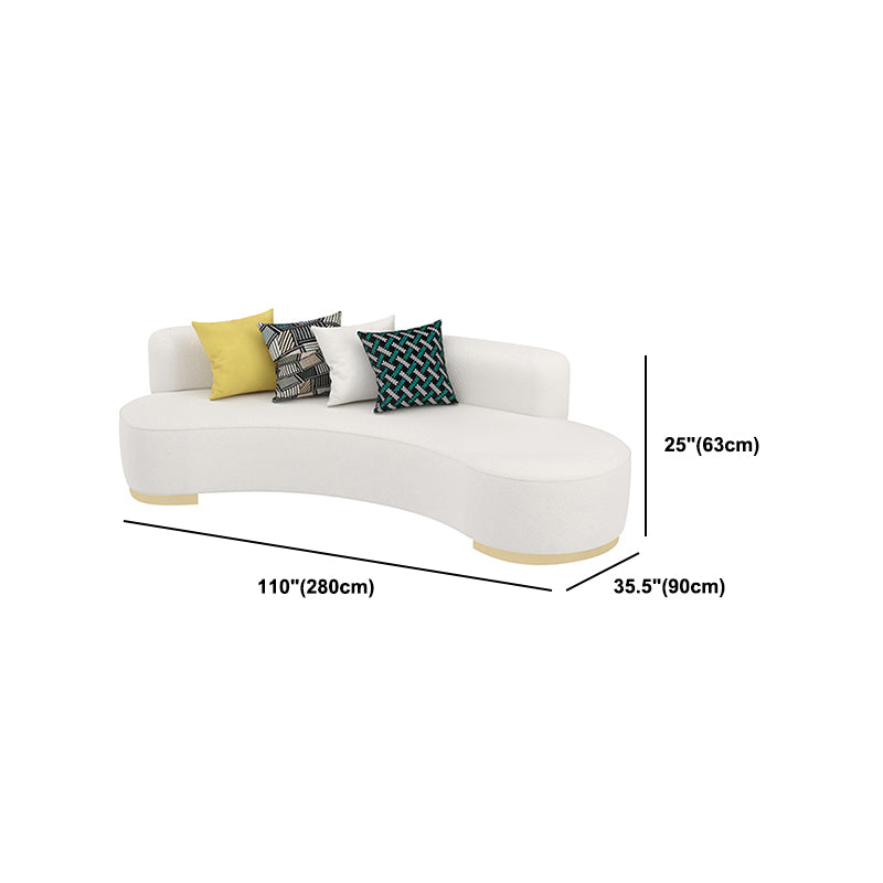 Contemporary Wool Sofa Armless Tight Back Sofa in Beige For Living Room