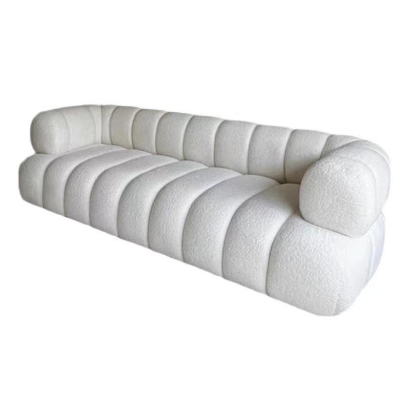 Wool Recessed Arm Sofa Contemporary Standard Sofa for Living Room