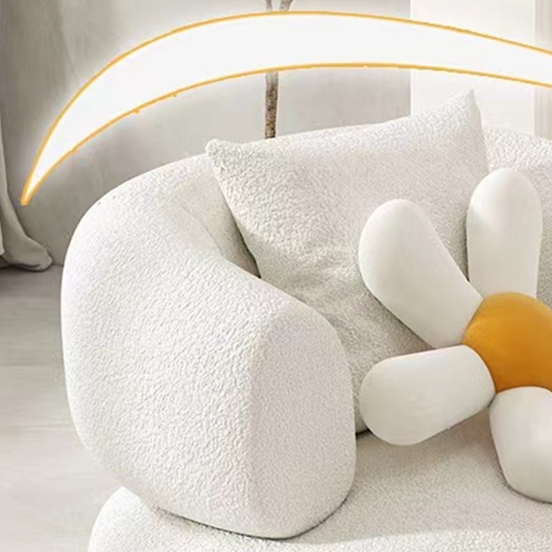 Wool Recessed Arm Sofa Contemporary Standard Sofa for Living Room