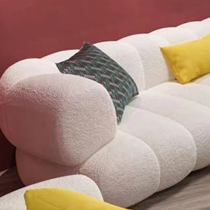 Wool Recessed Arm Sofa Contemporary Standard Sofa for Living Room