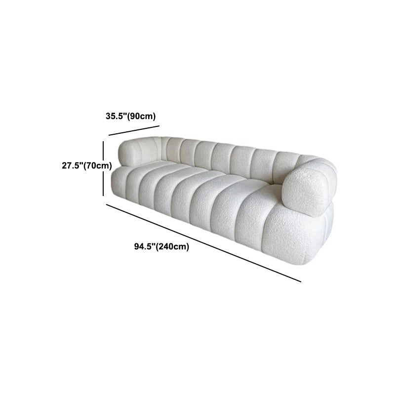 Wool Recessed Arm Sofa Contemporary Standard Sofa for Living Room