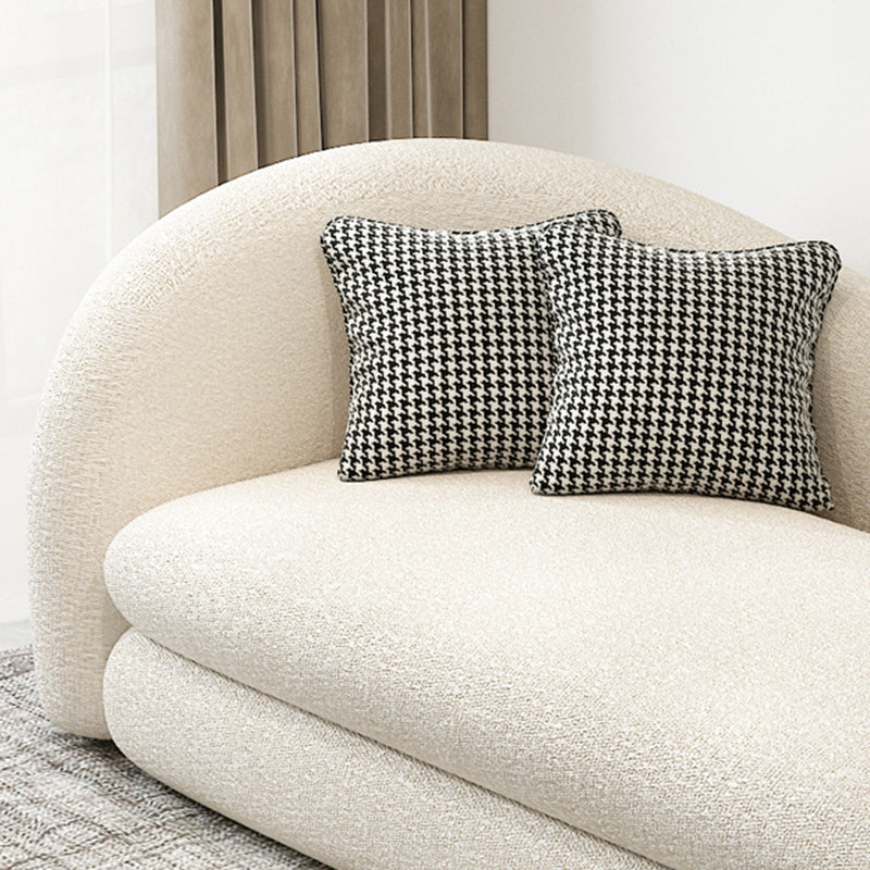 Sloped Arm Curved Sofa Contemporary Tight Back in Beige for Living Room