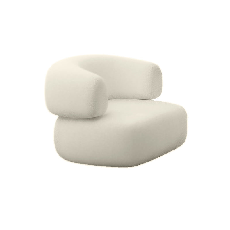 Sloped Arm Curved Sofa Contemporary Tight Back in Beige for Living Room