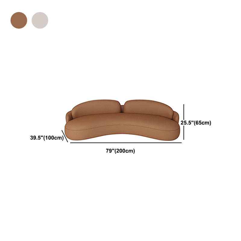 Faux Leather Cushions Back Sofa Recessed Arm 39.37 " Wide Sofa
