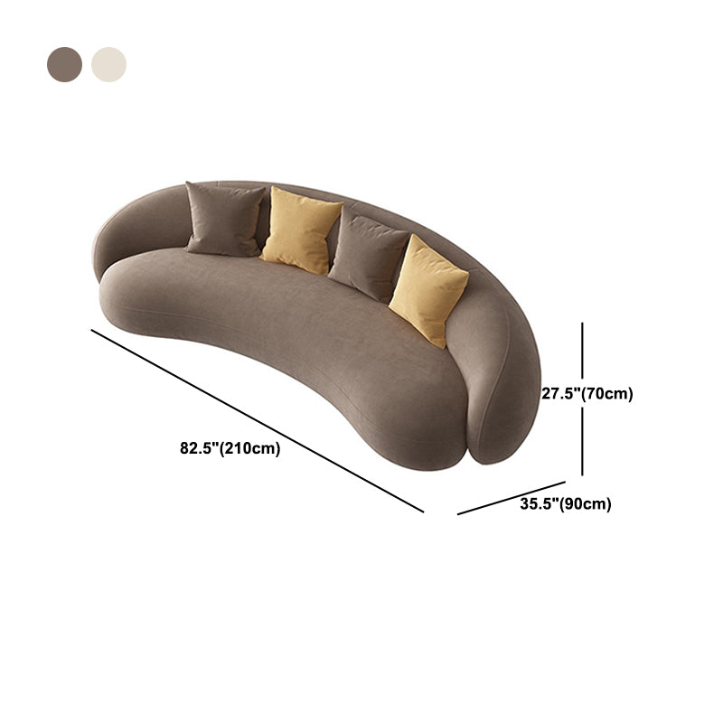 Contemporary Curved Sofa with Tight Back and Tuxedo Back for Living Room