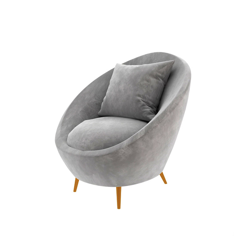 Contemporary Curved Sofa with Slopped Arm and Tight Back for Apartment