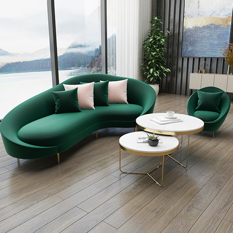 Contemporary Curved Sofa with Slopped Arm and Tight Back for Apartment